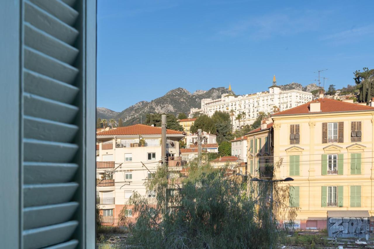 Hotel De Belgique A Menton Bagian luar foto