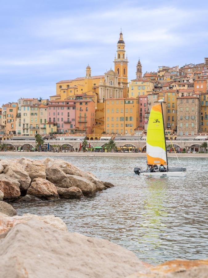 Hotel De Belgique A Menton Bagian luar foto