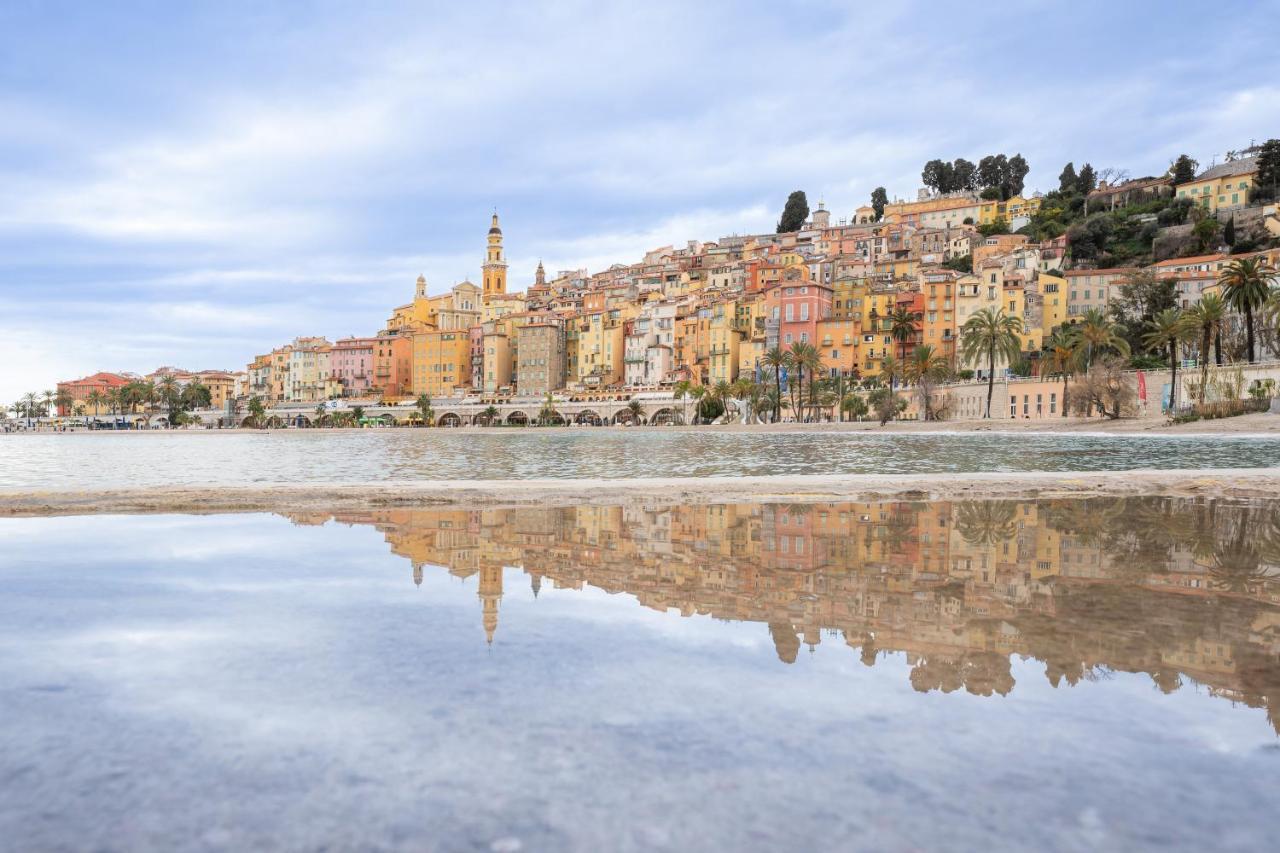 Hotel De Belgique A Menton Bagian luar foto